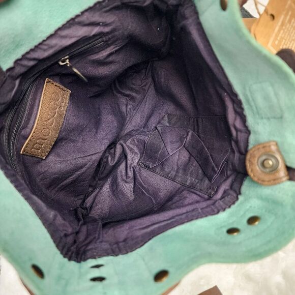 Mo & Co Joan Spearmint Suede Crossbody Bag Purse - Picture 6 of 11